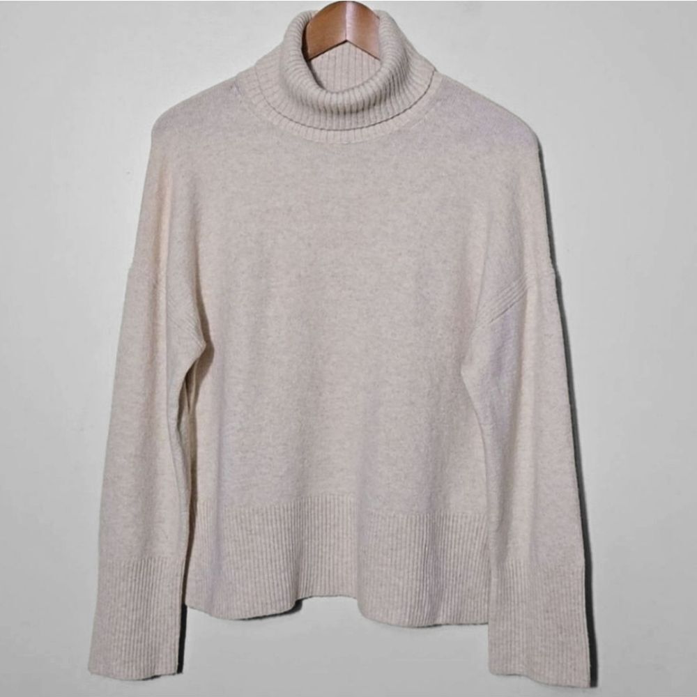 J. Crew Cream Merino Wool Alpaca Turtleneck Sweater‎ S Scandi Minimalist